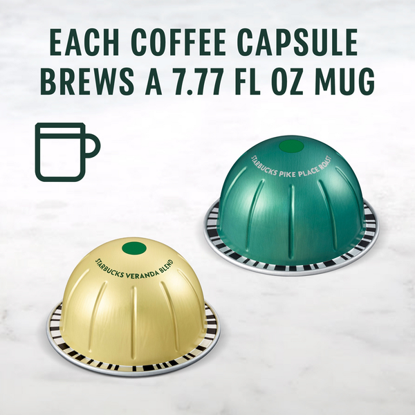 Starbucks Vertuo Variety Pack, Nespresso Light Medium Roast Coffee Pods, 24ct