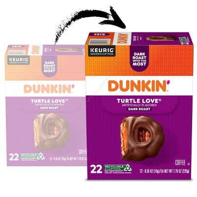 Dunkin’ Turtle Love Dark Roast Coffee - Keurig K-Cup Pods - 22ct