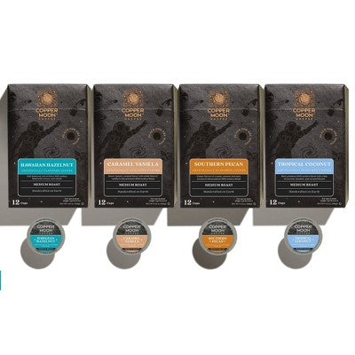 Copper Moon Flavored Variety Pack Single Serve Medium Roast Coffee Pods - 48ct: Compatible With Keurig, Certified, Arabica Beans