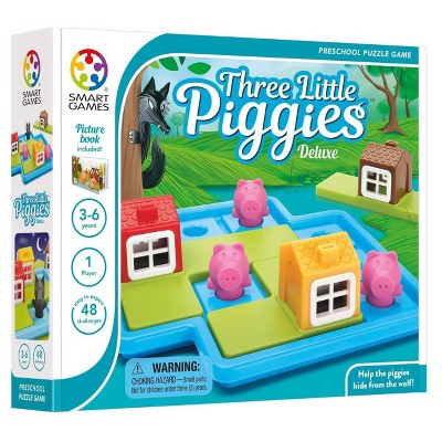 SmartGames Three Little Piggies Deluxe Preschool Game: Educational Toddler Board, Memory & Creative Skills
