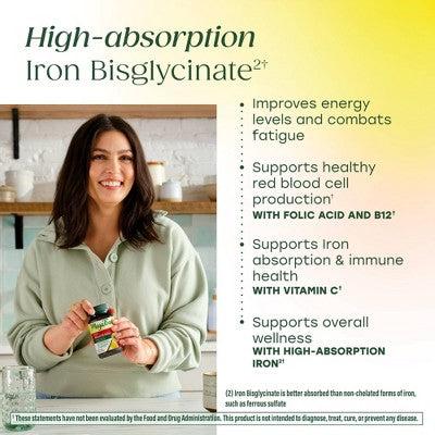 MegaFood Blood Builder Vegan Iron Supplement Tablet