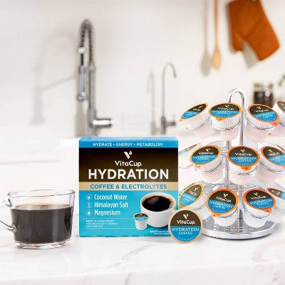 VitaCup Hydration Coffee Pods w/ Electrolytes & Magnesium Medium Roast Coffee - 36ct: Compatible With Keurig, Arabica Beans, Vietnamese, Ethiopian