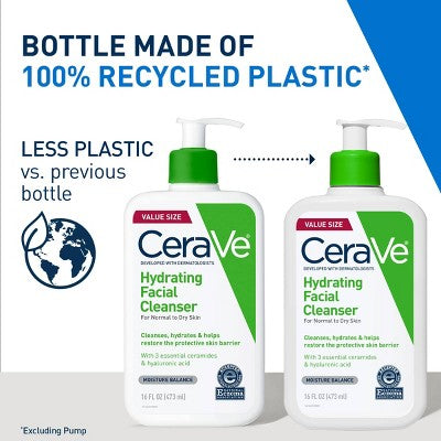 CeraVe Hydrating Face Wash with Hyaluronic Acid and Glycerin for Normal to Dry Skin