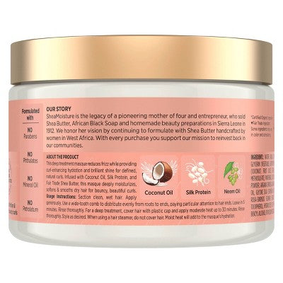 SheaMoisture Coconut & Hibiscus Curl & Shine Hair Mask For Naturally Curly Hair - 11.5oz