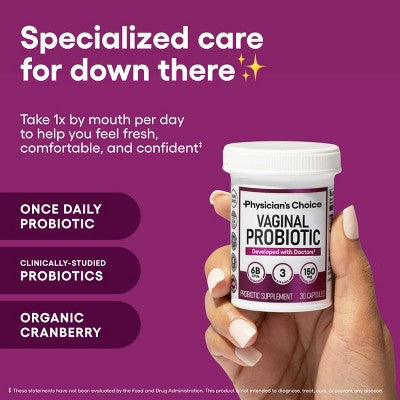 Physician's Choice Women's Vaginal Wellness Probiotics and Urinary Tract Support Capsules - 30ct