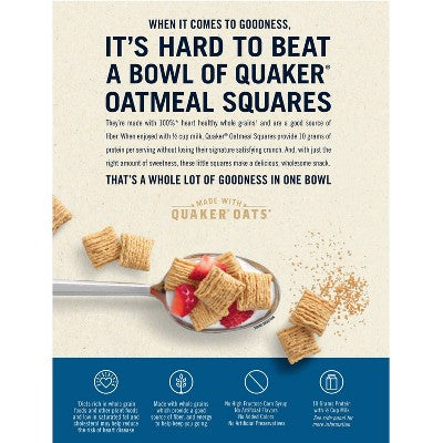 Quaker Oats Oatmeal Squares Brown Sugar Breakfast Cereal