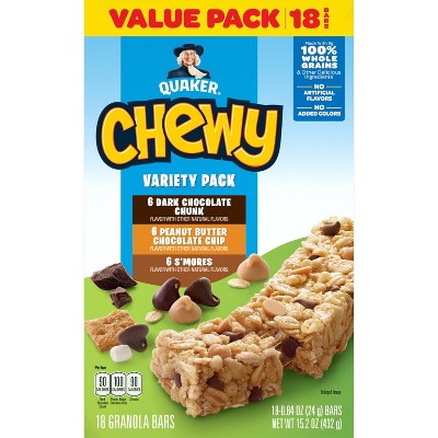 Quaker Chewy 3 Flavor Variety Pack Granola Bars - 15.2oz/18ct