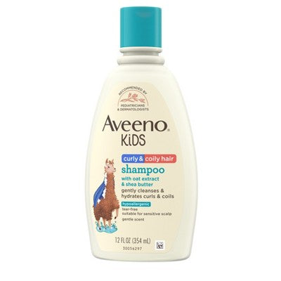 Aveeno Kids' Curly Hair Hydrating Shampoo, Oat Extract & Shea Butter - Gentle Scent - 12 fl oz