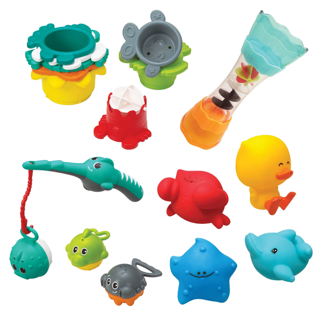 Infantino Splish & Splash Sea Animals Bath Play Set, 0-36 Months, 17-Piece Set
