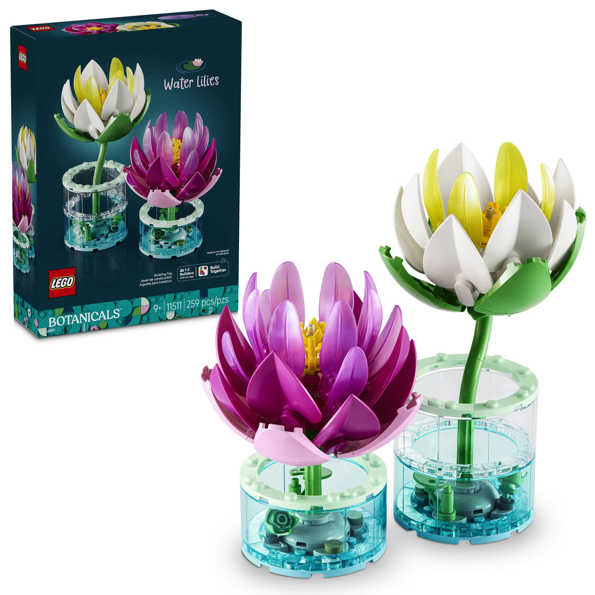 LEGO Botanicals Water Lilies Building Set 11511, Artificial Flower Home Decor, Ages 9+