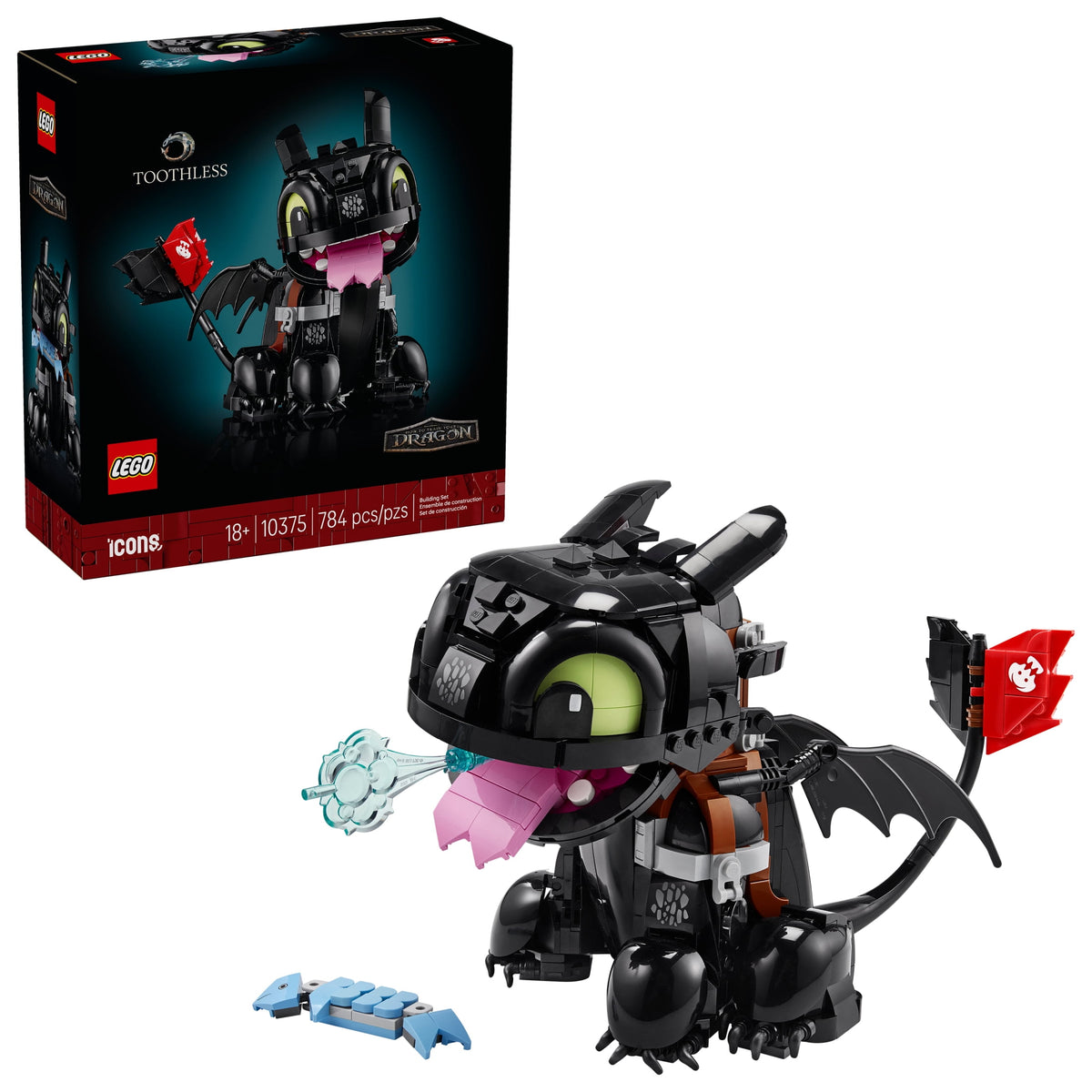 LEGO Icons How to Train Your Dragon Toothless Building Set 10375 for Adults, Ages 18+