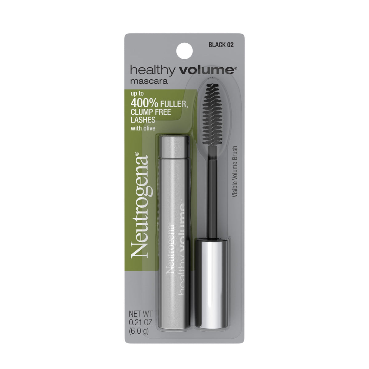 Neutrogena Healthy Volume Lash-Plumping Mascara, Black 02, 0.21 oz