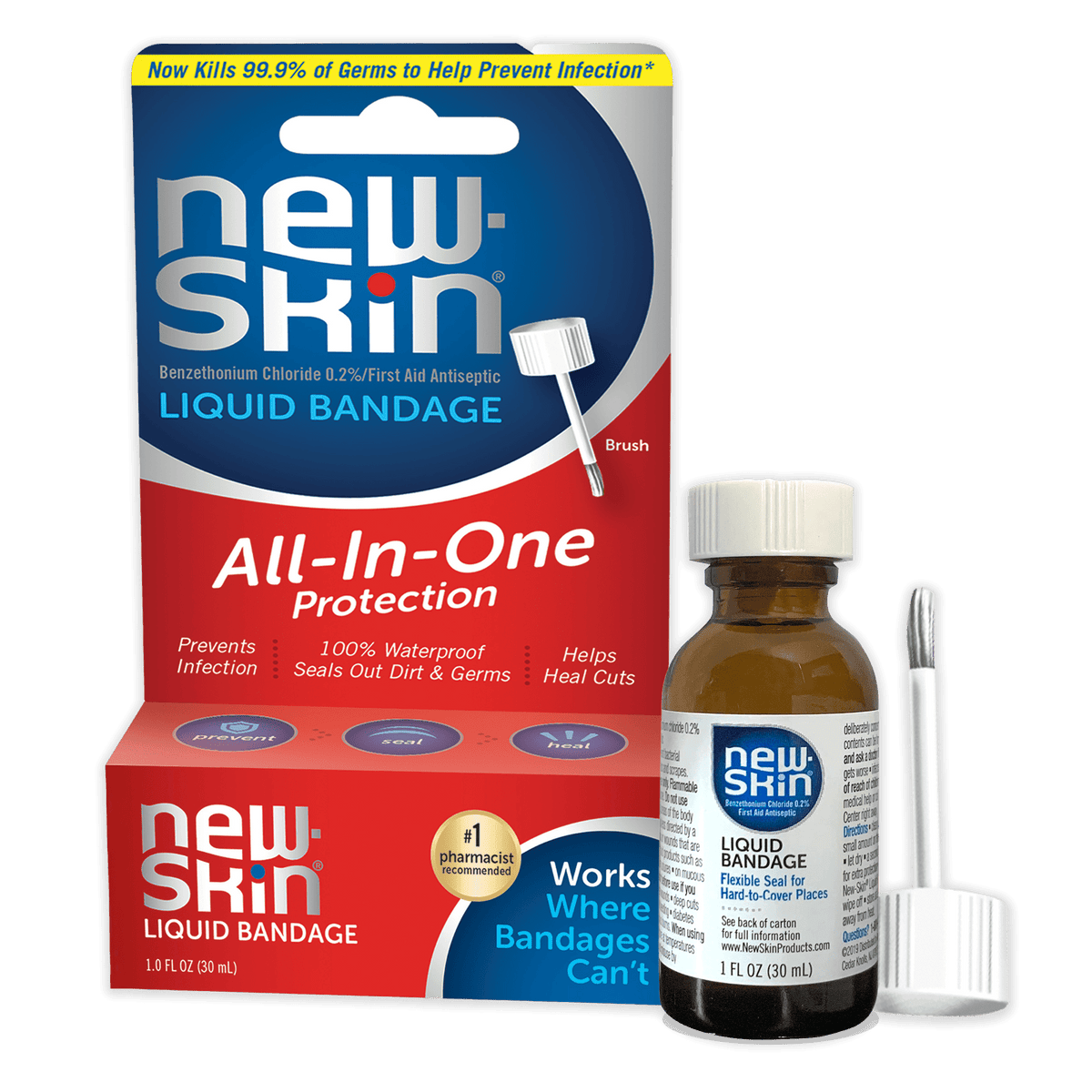 New-Skin Waterproof Liquid Bandage Brush, 1oz