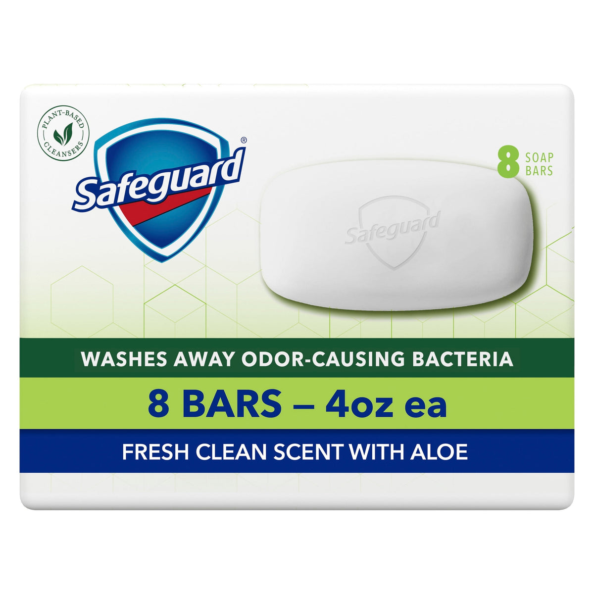 Safeguard Bar Soap, Fresh Clean Scent with Aloe, 4 oz, 8 Count