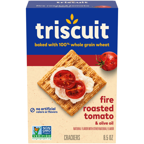 Triscuit Fire Roasted Tomato & Olive Oil Whole Grain Wheat Crackers, Snack Crackers, 8.5 oz