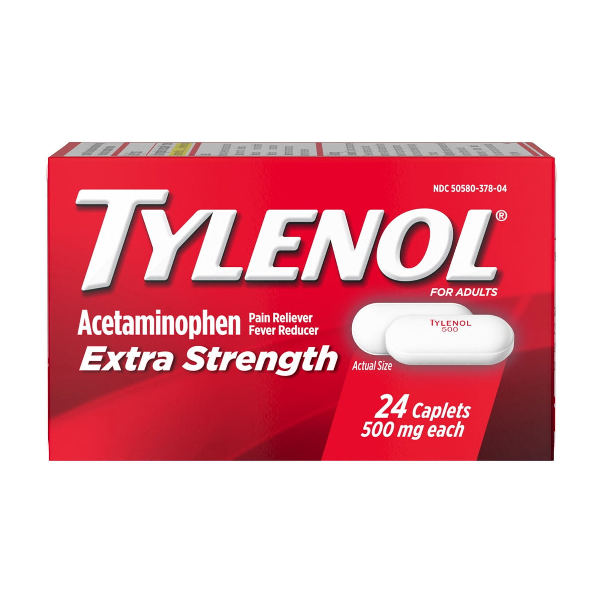 Tylenol Extra Strength Pain Relief Acetaminophen Caplets 500mg, 24 Count