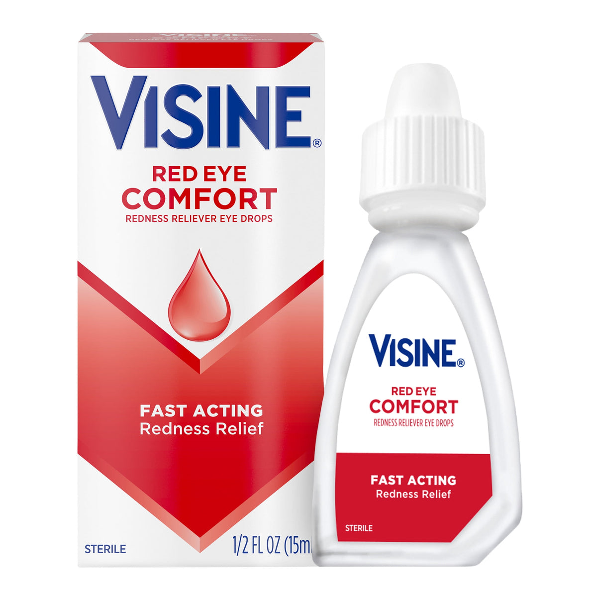 Visine Comfort Redness Reliever Red Eye Relief Drops, 0.5 fl oz