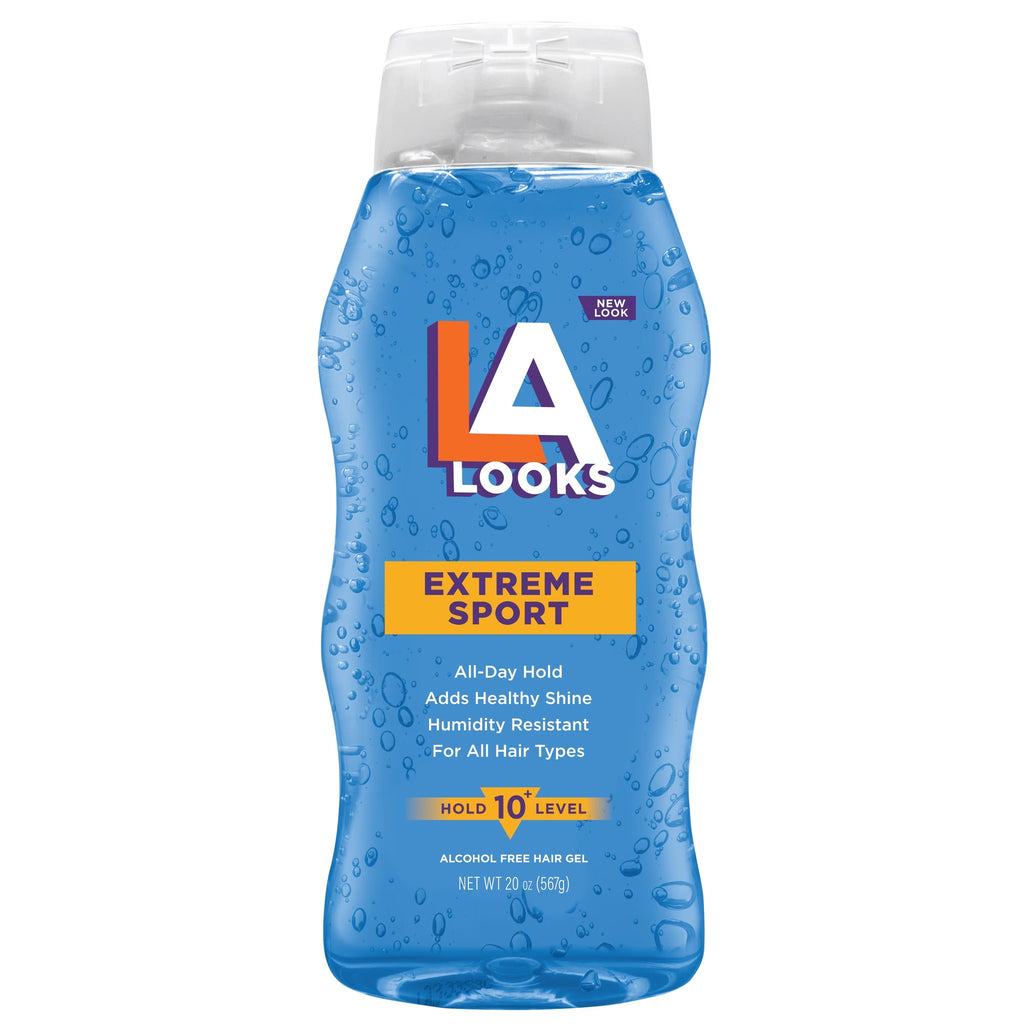 L.A. LOOKS Extreme Sport Tri-Active Hold Gel, for All Hair Types, Men, 20 oz