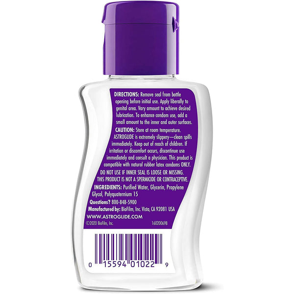 Astroglide Liquid Water Based Personal Lube, for Men, for Women, Travel-Friendly Size, 2.5 fl oz