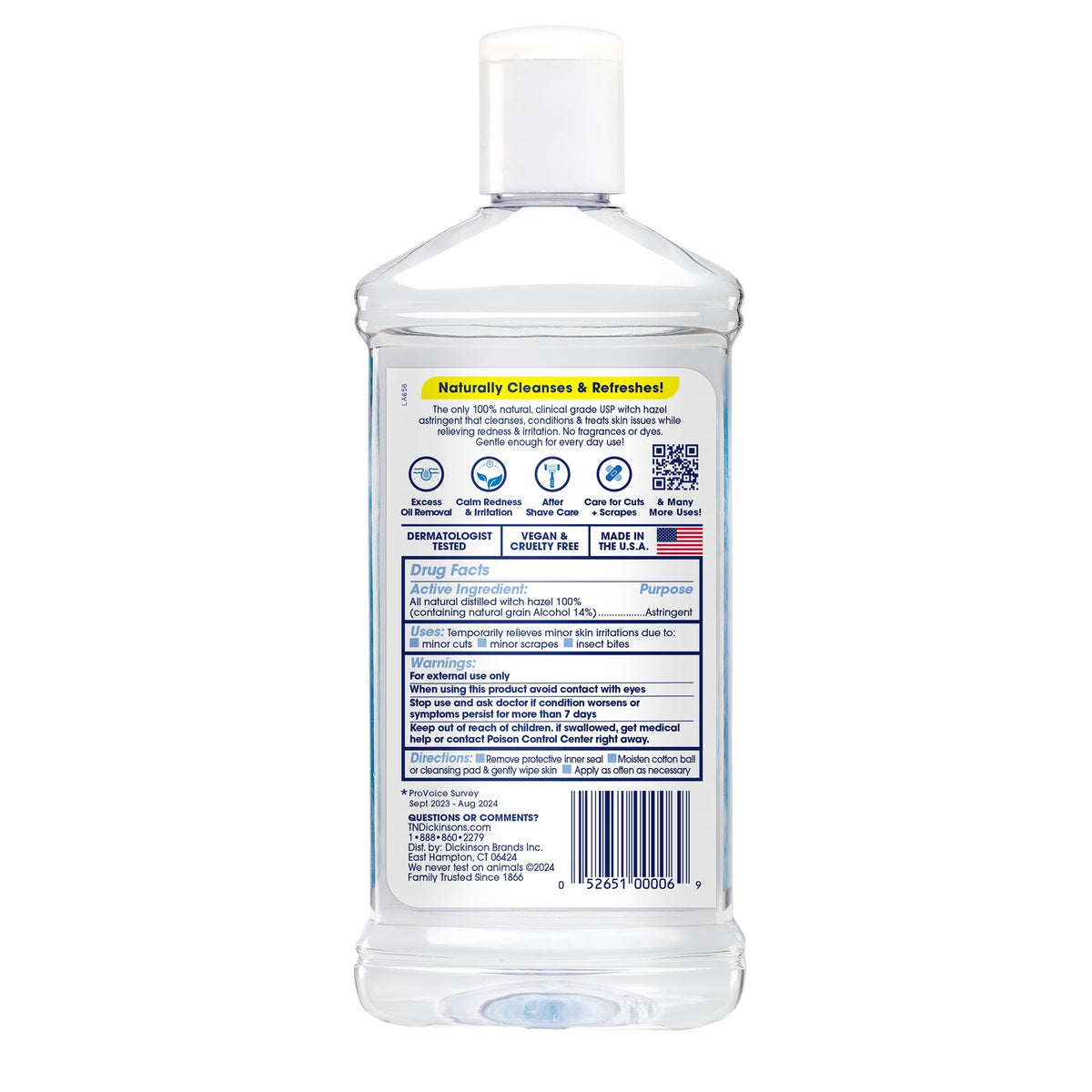 T.N. Dickinson's Witch Hazel Astringent, 100% Natural, 16 fl oz