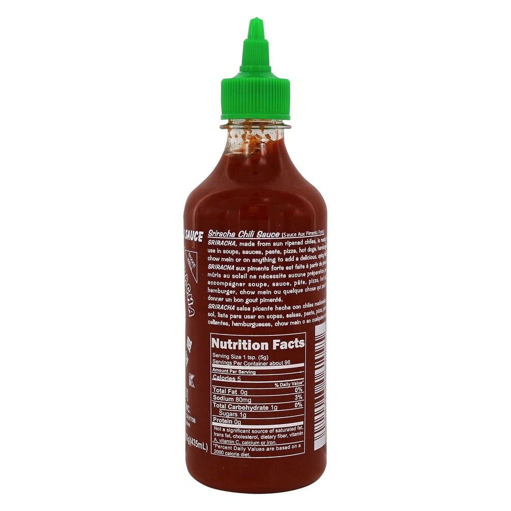 Huy Fong Foods Sriracha Hot Chili Sauce, Medium, 17 Oz - Low Sodium, No Artificial Preservatives