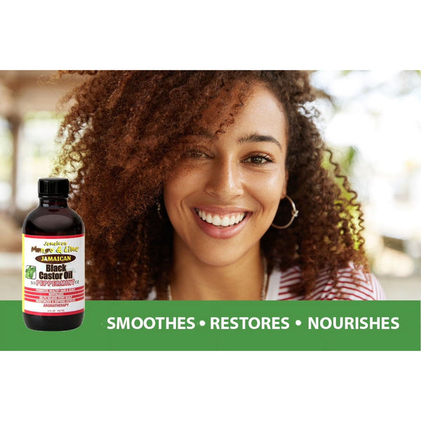 Jamaican Mango & Lime Black Castor Oil with Peppermint, 4 fl. oz., Dry Hair, Unisex