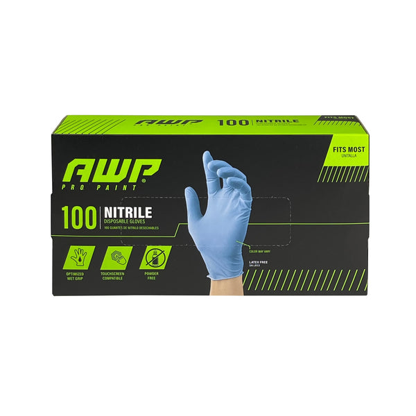 AWP Pro Paint 49910-14 Disposable Gloves, Nitrile, Blue, One Size, 100 Count