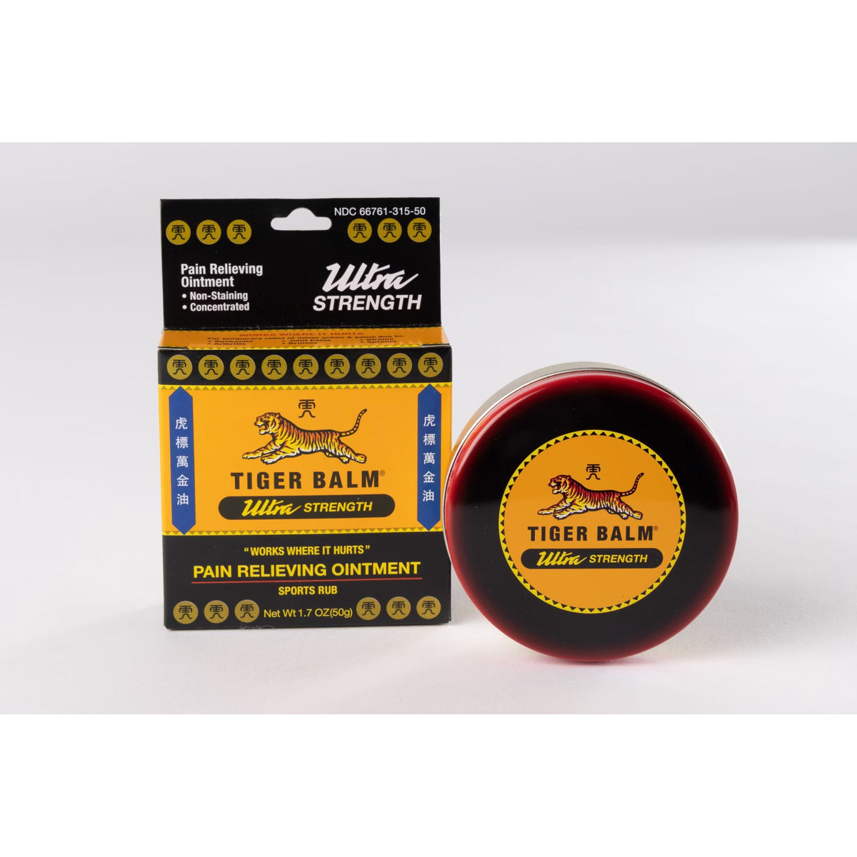 Tiger Balm Ultra Strength Pain Relief Ointment, 50g Tin, Relieves Backaches, Sore Muscles, Strains
