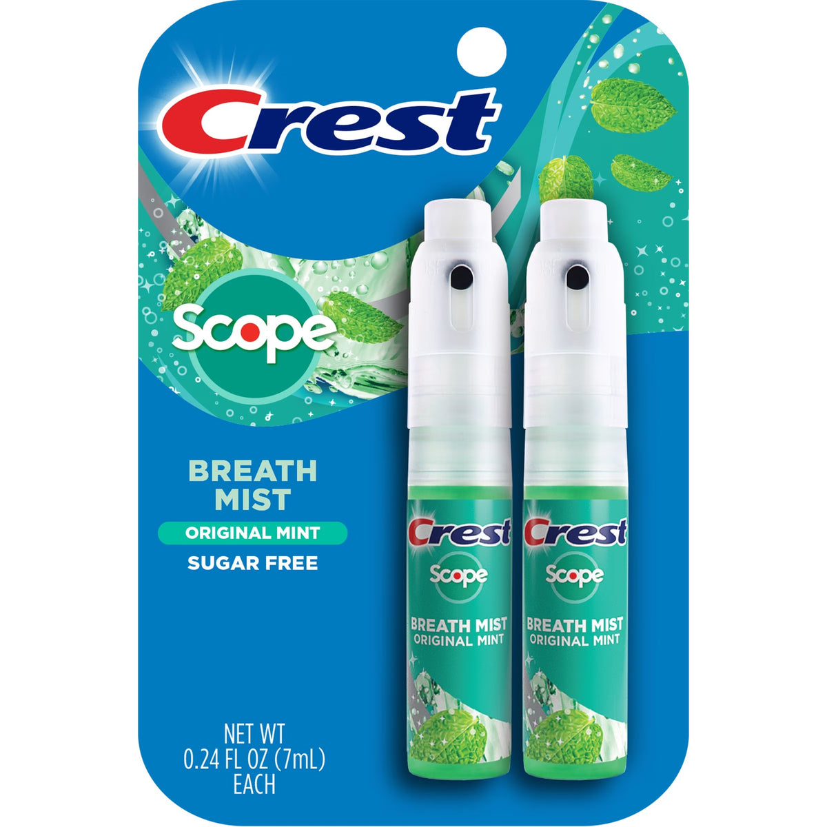 Crest Scope Long Lasting Mint Breath Mist, 0.24 fl oz, 2 ct