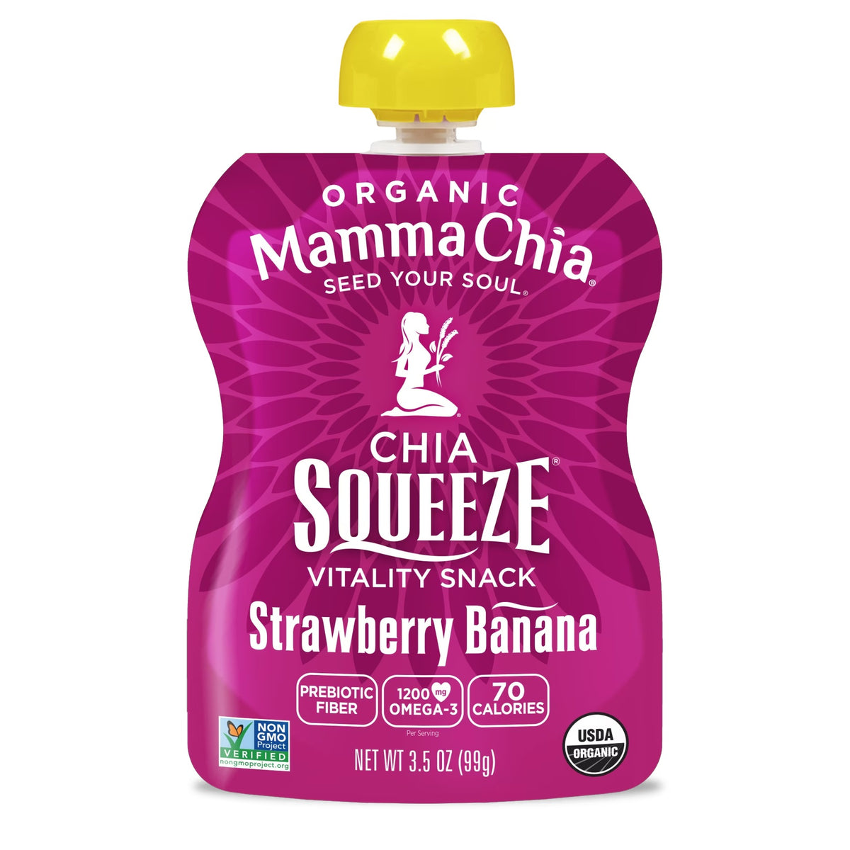 Mamma Chia Squeeze Vitality Snack, Strawberry Banana, 3.5 Oz