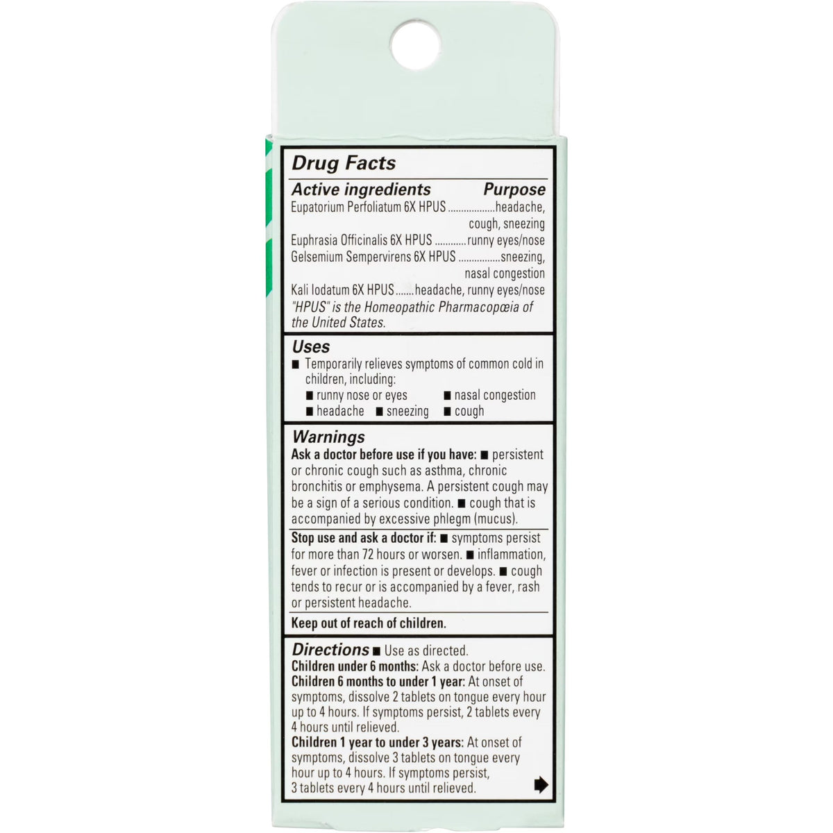Hyland's Baby Tiny Cough & Cold, 125 Quick-Dissolving Tablets for Colds