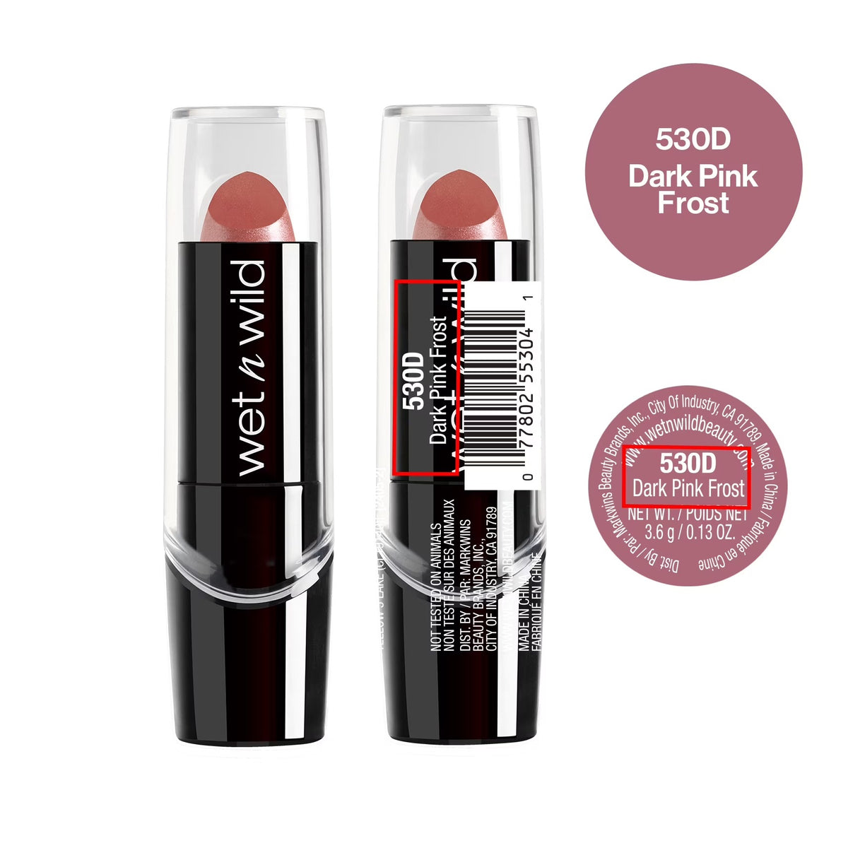Wet n Wild Silk Finish Lipstick - Dark Pink Frost