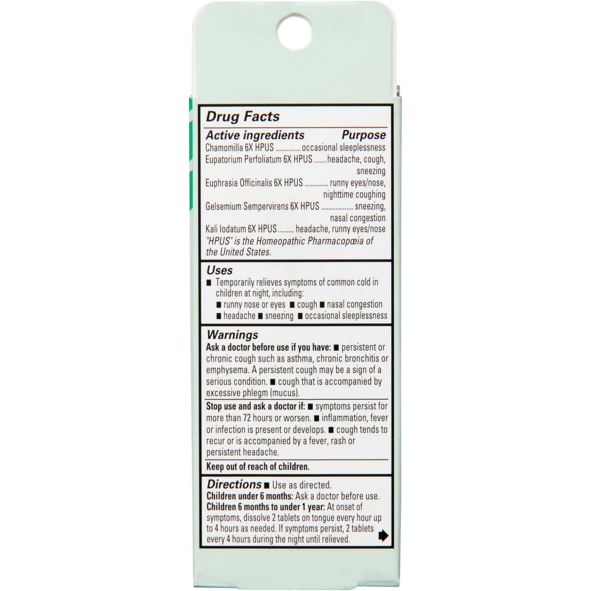 Hyland's Baby Tiny Cough & Cold Nighttime, 125 Quick-Dissolving Tablets for Colds