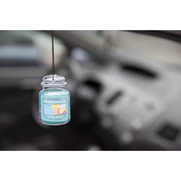 Yankee Candle Car Jar Ultimate Bahama Breeze Scent, Hanging Car Air Freshener, 1 Count