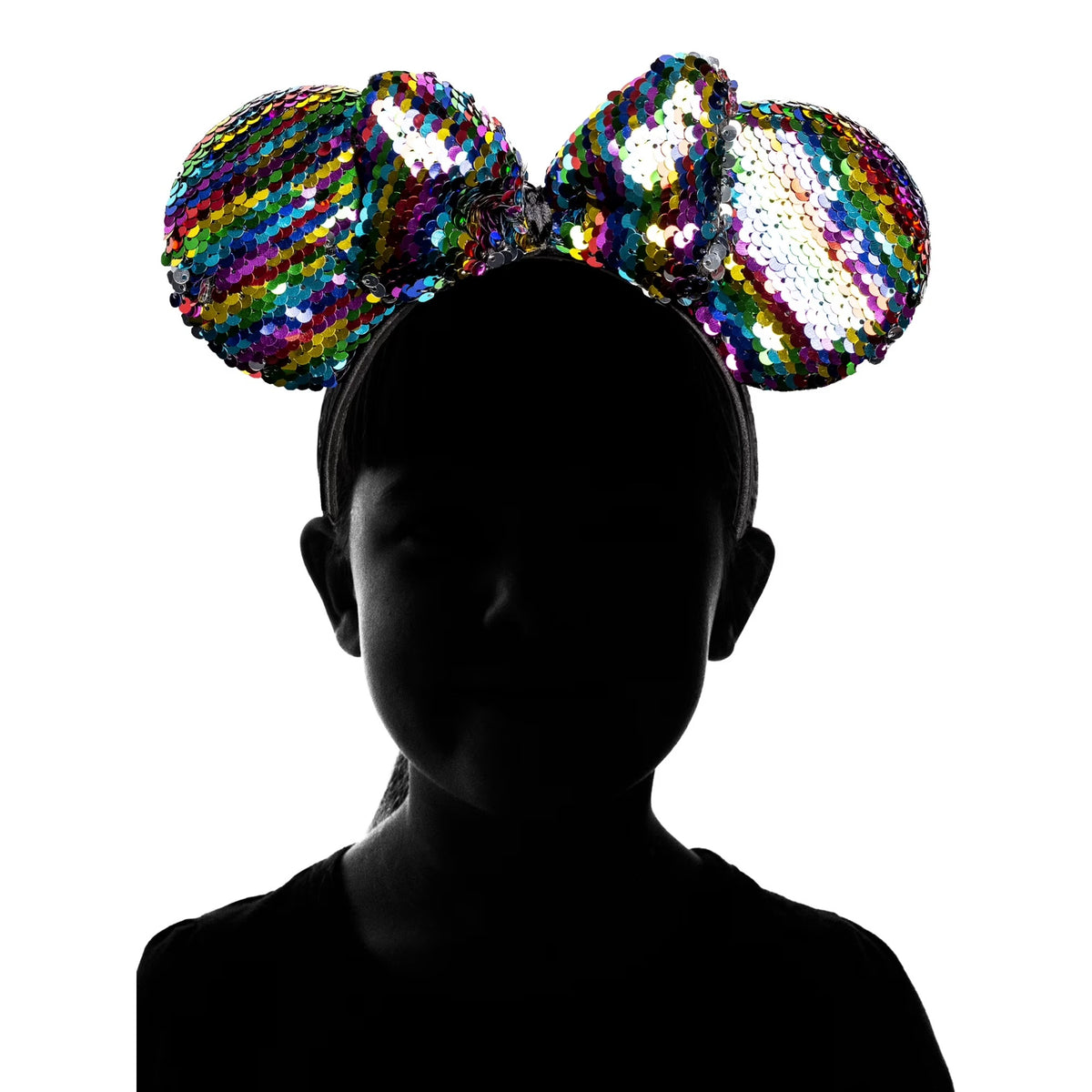 Girl's Disney Minnie Mouse Rainbow Sequin Bow Ears Headband