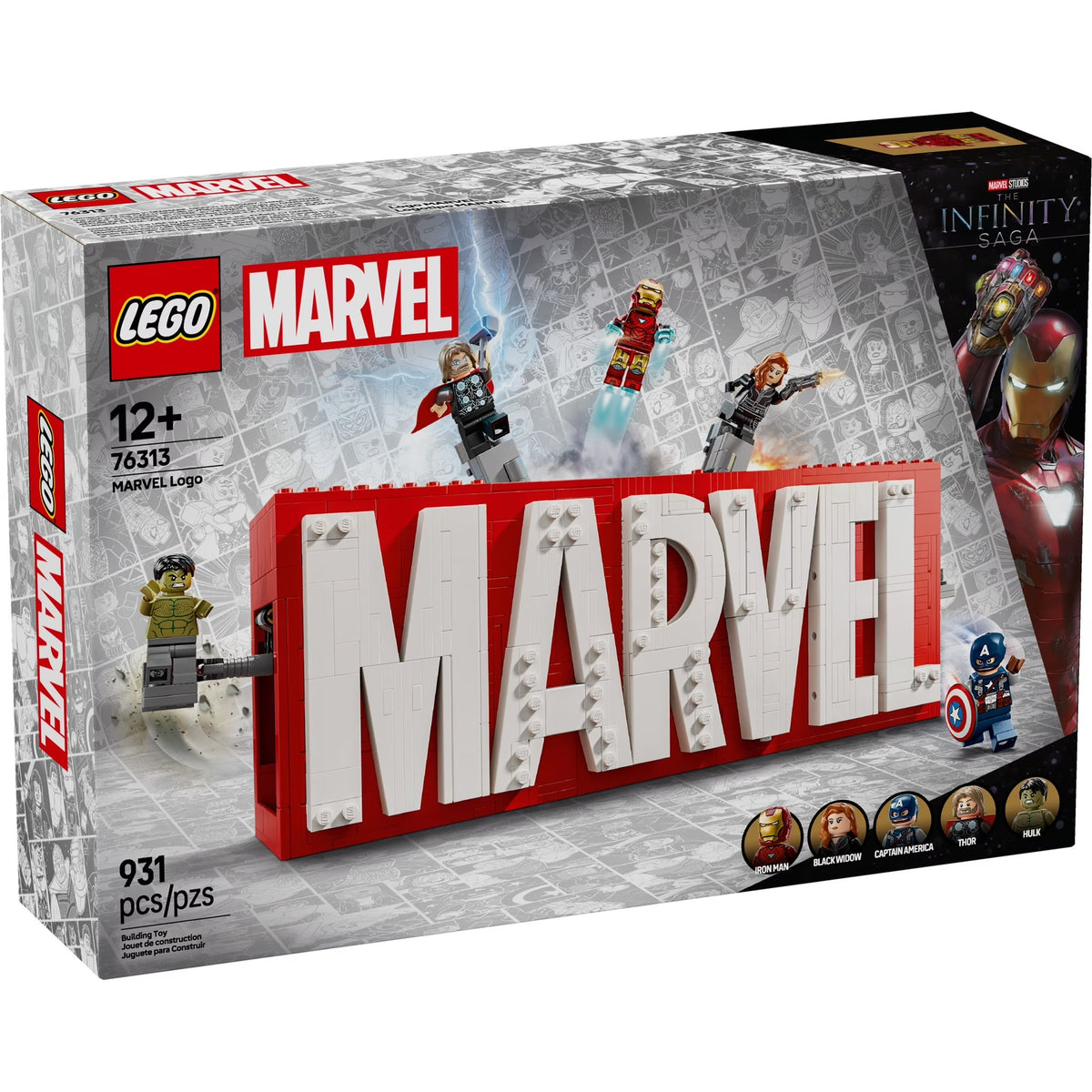 LEGO Marvel Logo & Minifigures Building Set 76313, 931 Pieces, 5 Minifigures, Ages 12+