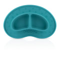 Nuby Sure Grip Silicone Miracle Mat 2-Section Oval Plate, Aqua Blue