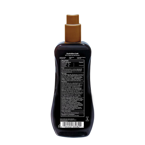 Australian Gold Spray Gel Bronzer SPF 30 Sunscreen, 8 fl. oz