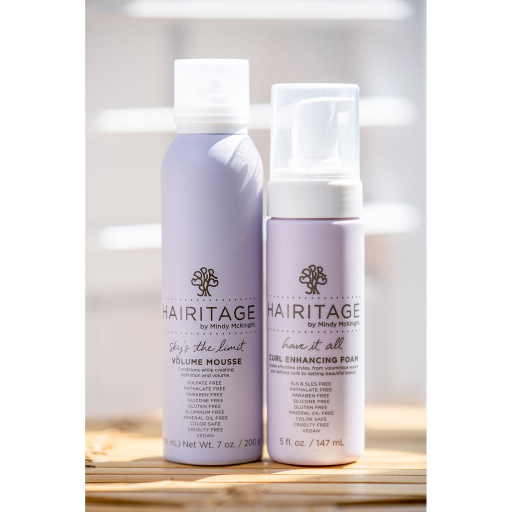 Hairitage Have It All Curl Enhancing Foam Mousse with Quinoa & Rice Protein for Frizz Control, 5 oz