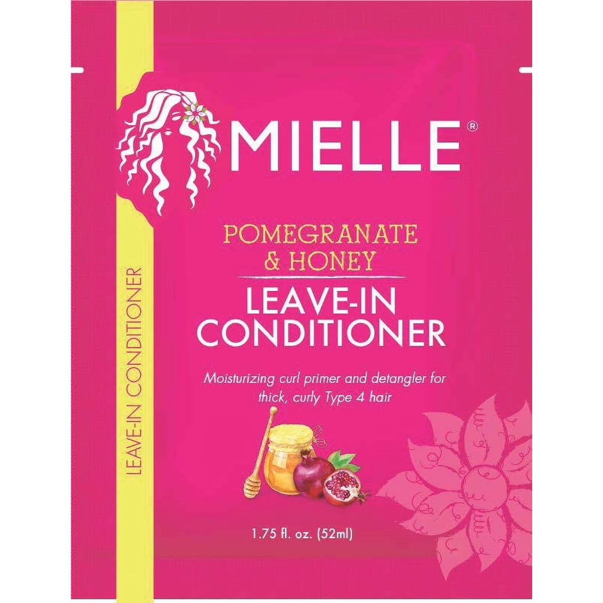 Mielle Pomegranate & Honey Leave-In Conditioner Packet, 1.75 oz, Frizz Control, All Hair, Squeeze