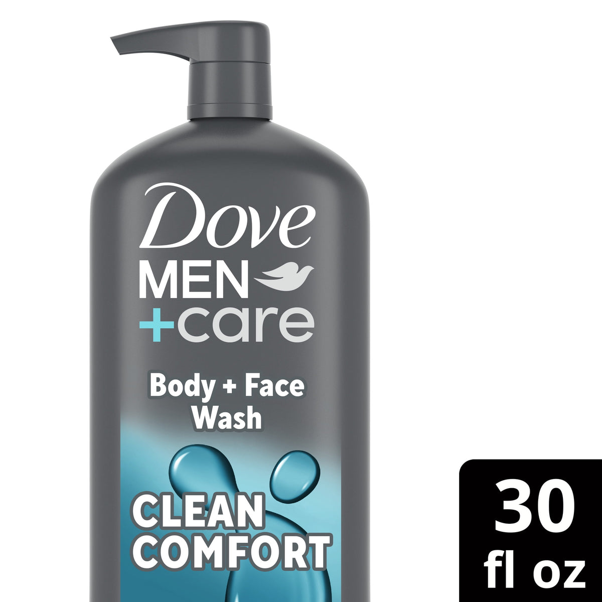 Dove Men+Care Body Wash & Face Wash Men's Body Wash Hydrating Clean Comfort with 24-Hour Nourishing Micromoisture Technology, 30 fl oz