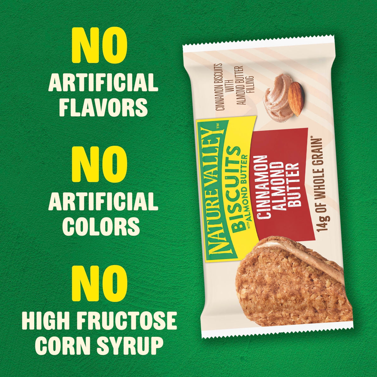 Nature Valley Biscuit Sandwiches, Cinnamon Almond Butter, 10 Bars, 13.5 oz