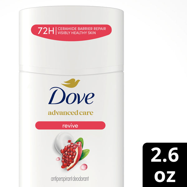 Dove Advanced Care Antiperspirant Deodorant Stick To Help Skin Barrier Repair After Shaving By Boosting Skin's Ceramide Levels Revive 72 hour Odor