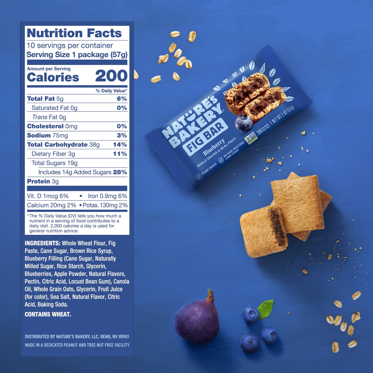 Nature's Bakery Blueberry Fig Bars, 10 Twin Packs, 2 oz Each
