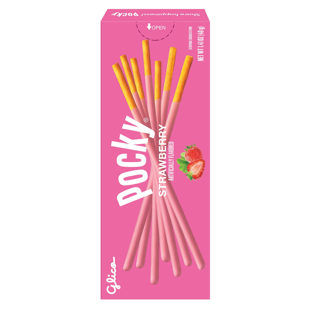 Glico Pocky Strawberry Cream Covered Biscuit Sticks, 1.41 oz