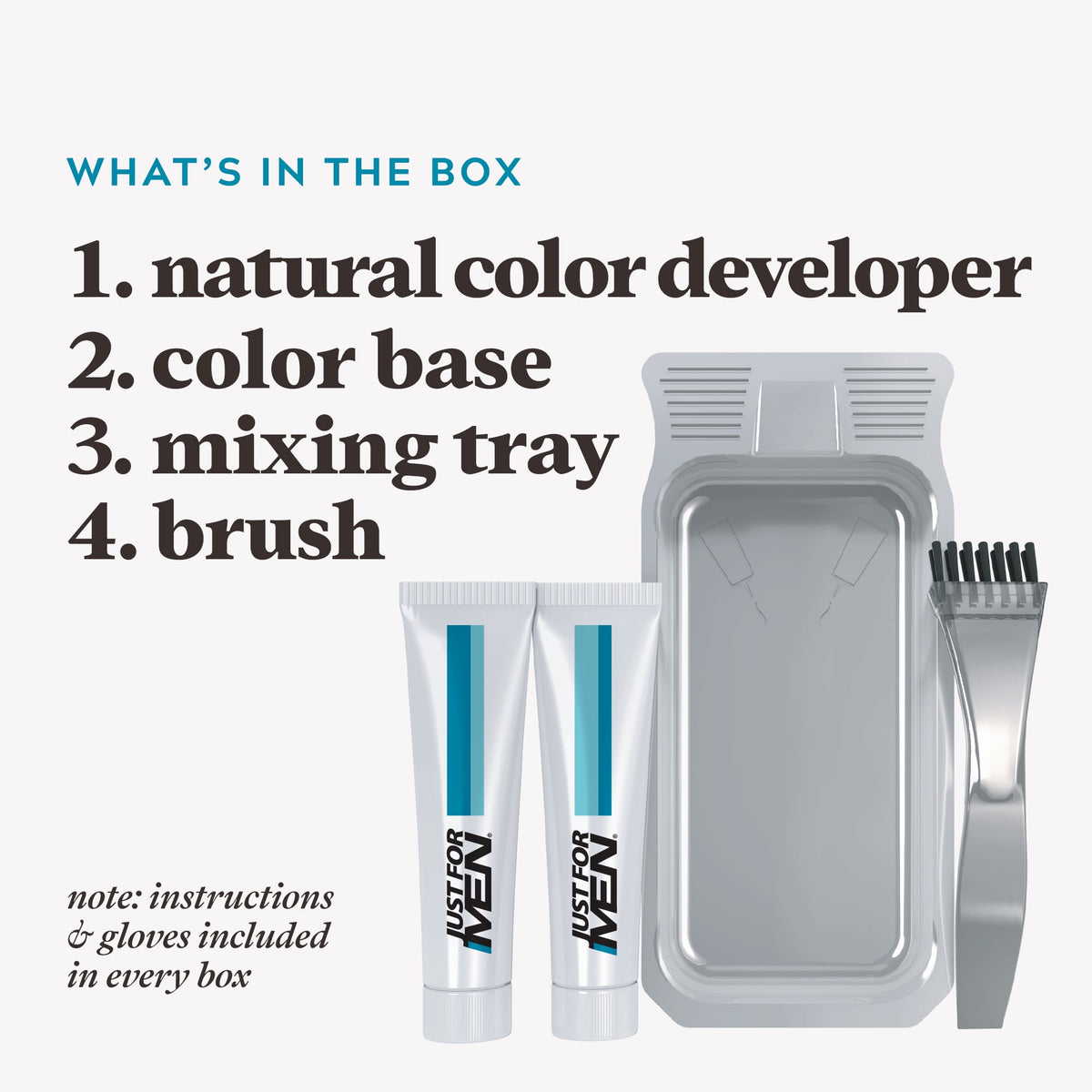 Just For Men Mustache & Beard, Beard Coloring for Gray Hair with Brush, With Keratin Biotin Aloe and Coconut Oil for Healthy Facial Hair - Jet Black