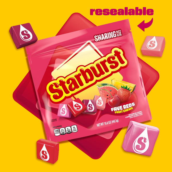 Starburst Favereds Fruit Chews Chewy Candy, Sharing Size - 15.6 oz Bag