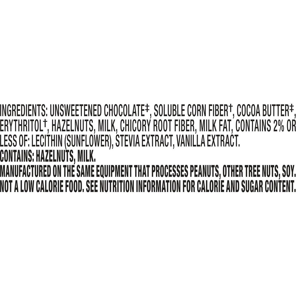 Lily's Hazelnut Milk Chocolate Style No Sugar Added, Gluten Free Sweets, Bar 2.8 oz
