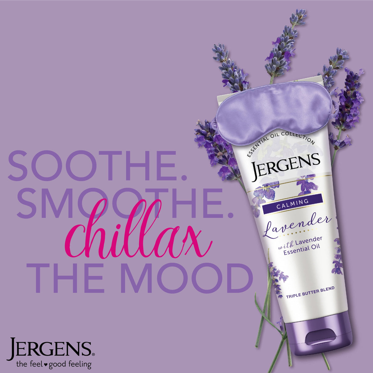 Jergens Hand and Body Lotion, Lavender Body Butter Moisturizer, for Dry Skin, 7 oz