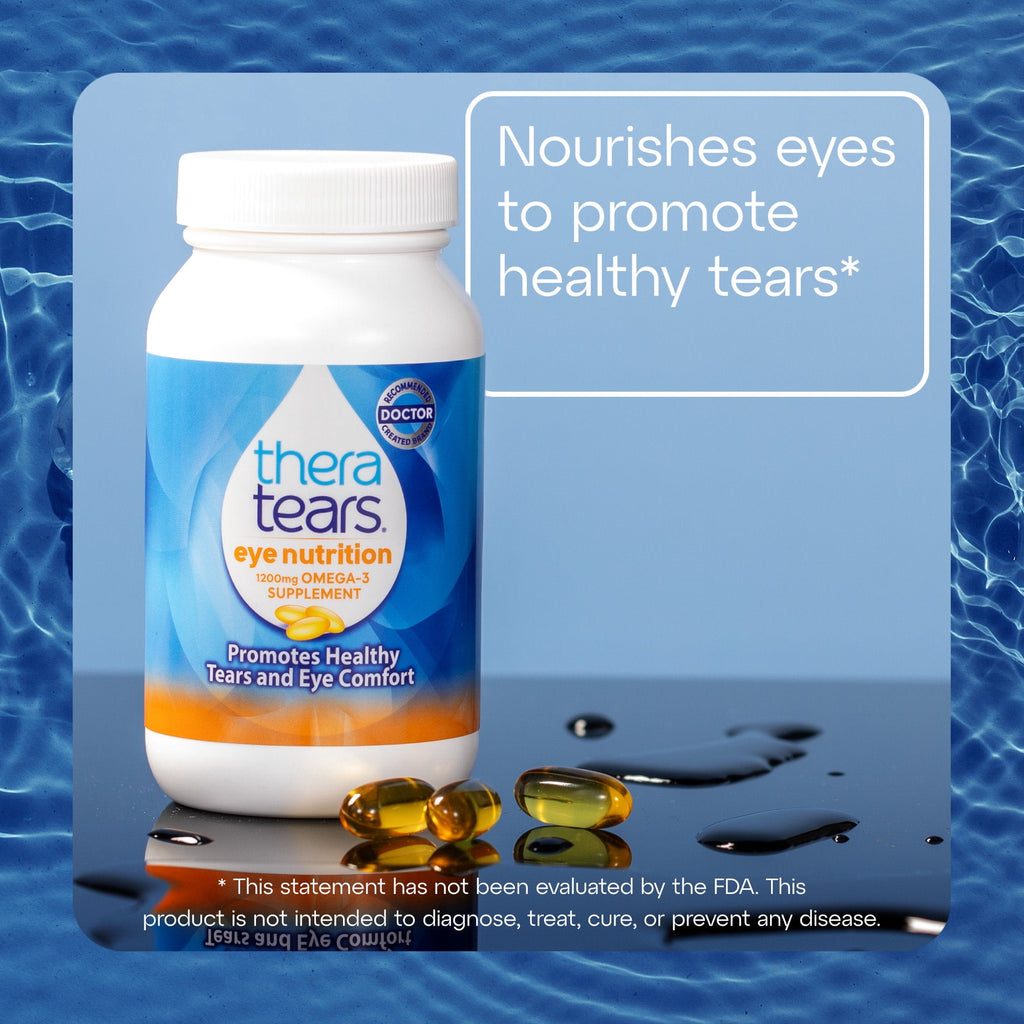 TheraTears 1200mg Omega 3 Supplement for Eye Nutrition, Daily Use, 90 Count